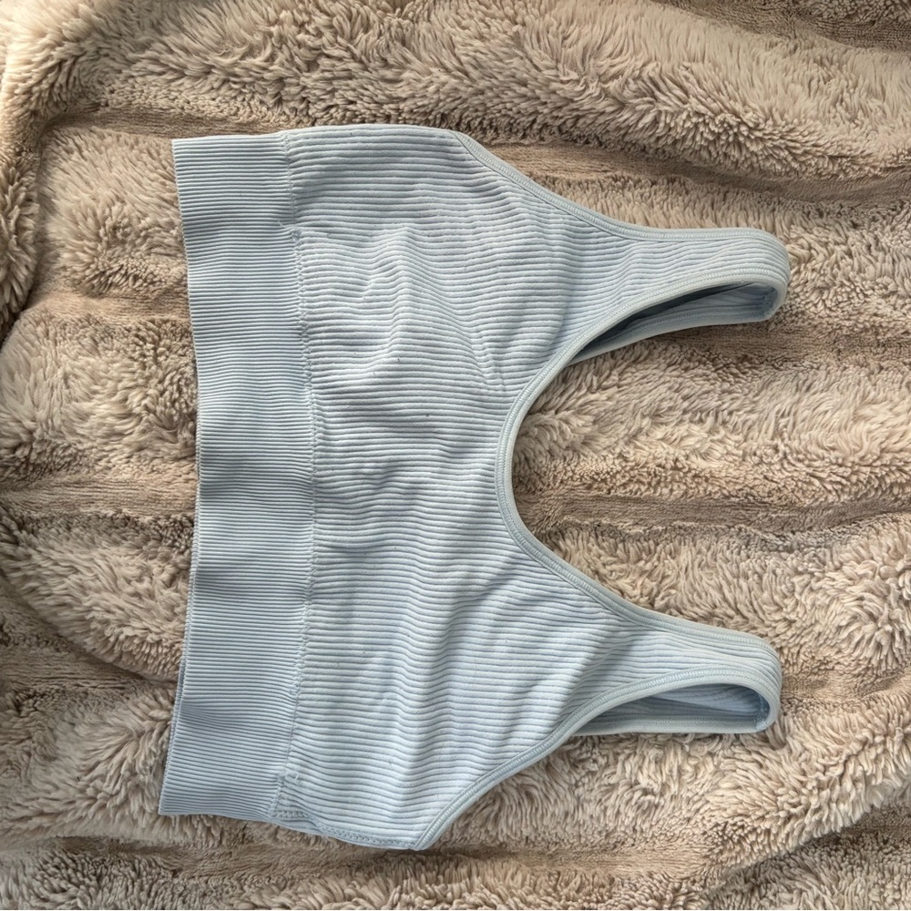 Aerie Light Blue Ribbed Bra